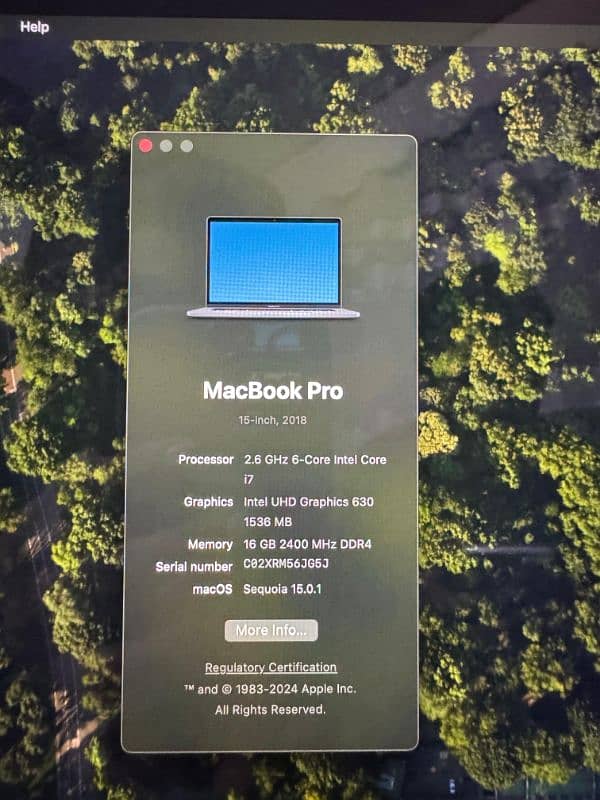 Macbook Pro 2018 15 Inch 16Gb Ram 6