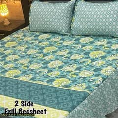 3 pice cotton salonica frill double bed sheets