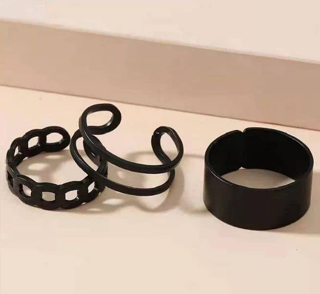 Alloy Plated Hip Hop Rings, Pack of 3 - Only 630!Free Delivery 2