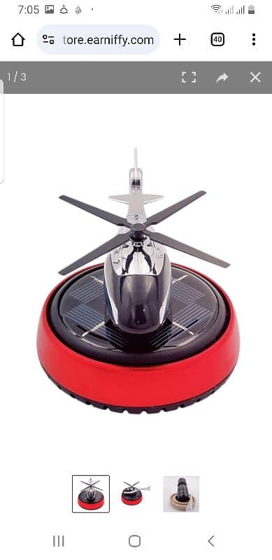 Helicopter Alloy Solar Car Air Freshener 2