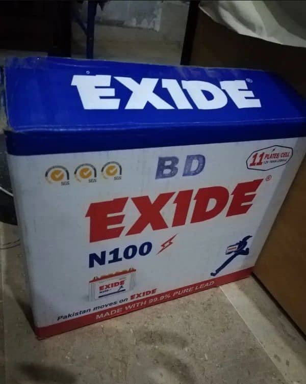 2 piece Exide N100 battery almost new 1