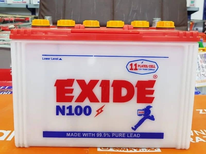 2 piece Exide N100 battery almost new 3