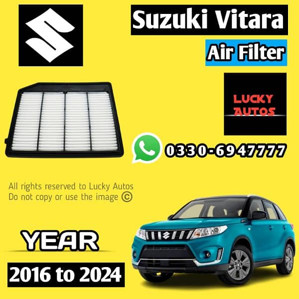 Suzuki Vitara  Air Filter Year 2016 to 2024 0