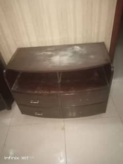 pure wooden iron table and Tv table 2 in 1. and drawers