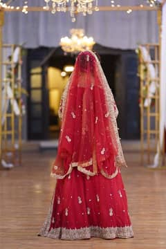 lehnga bridal anaari red