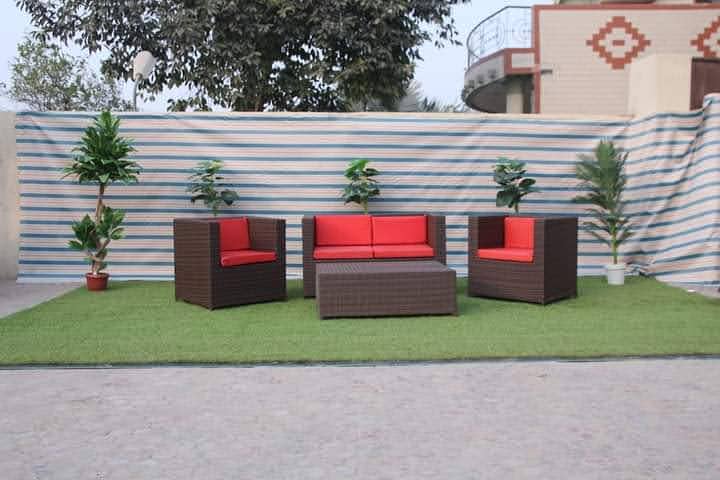 Garden Patio Rattan Sofas, Outdoor Lawn L shaped sofas 7