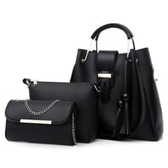 Women's Beautiful Leather Shoulder Bag (3pcs)