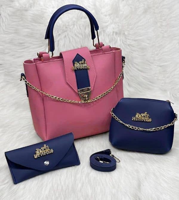 Handbag. color in pink blue 0