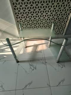 GLASS TABLE with ALUMINIUM STAND 0