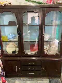 crockery showcase used original wood