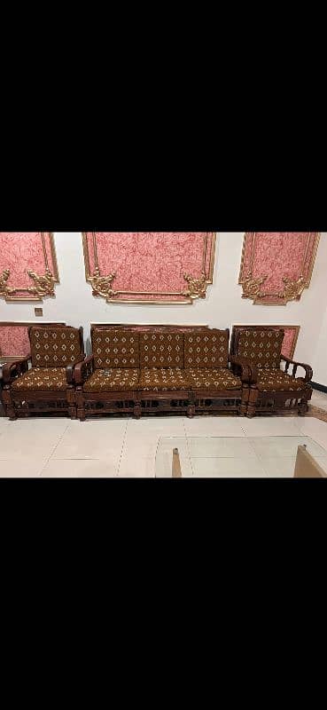 Original tahli wood 5 seater sofa 2