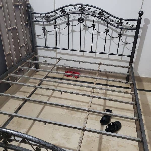 double bed iron with mattress 1