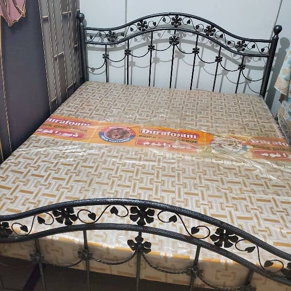 double bed iron with mattress 5