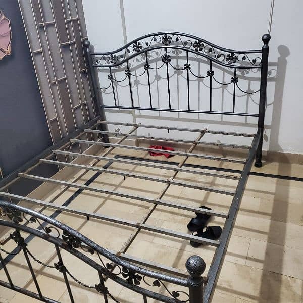 double bed iron with mattress 7