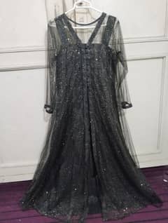 Brand New Black silk inner top and bottom+ net gown