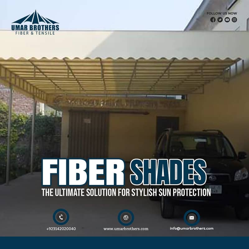 Fiber Glass | Parking Shade | Fiber Shade | Tensile Shed | Fiber Work 8