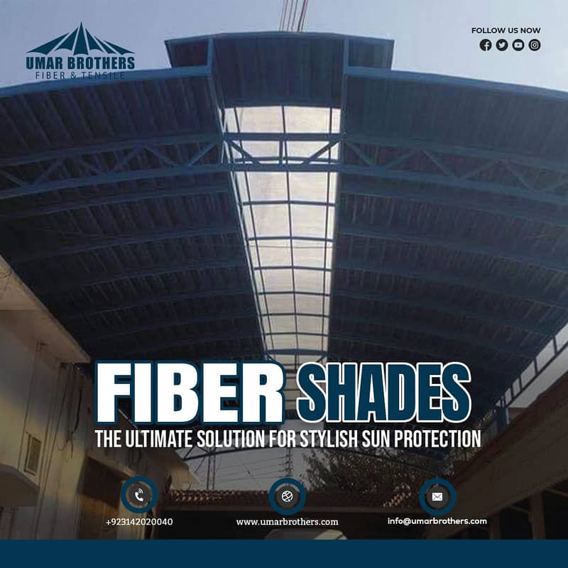 Fiber Glass | Parking Shade | Fiber Shade | Tensile Shed | Fiber Work 9