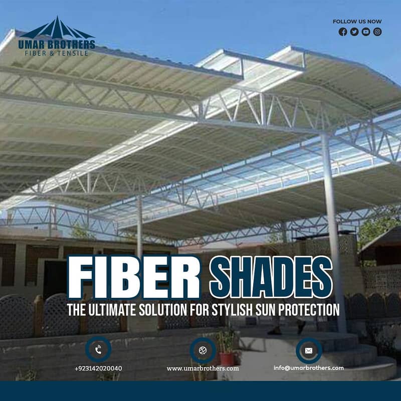 Fiber Glass | Parking Shade | Fiber Shade | Tensile Shed | Fiber Work 10