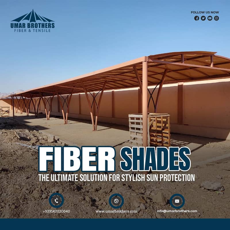 Fiber Glass | Parking Shade | Fiber Shade | Tensile Shed | Fiber Work 12