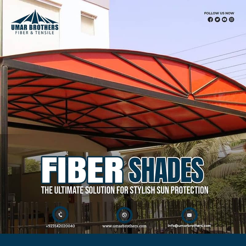 Fiber Glass | Parking Shade | Fiber Shade | Tensile Shed | Fiber Work 13