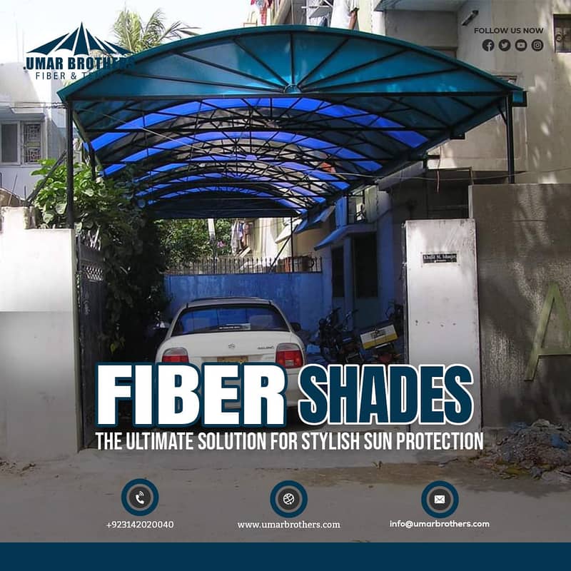 Fiber Glass | Parking Shade | Fiber Shade | Tensile Shed | Fiber Work 14