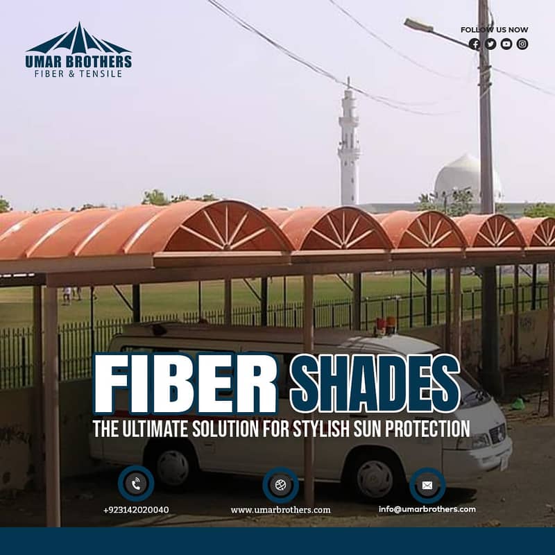 Fiber Glass | Parking Shade | Fiber Shade | Tensile Shed | Fiber Work 15