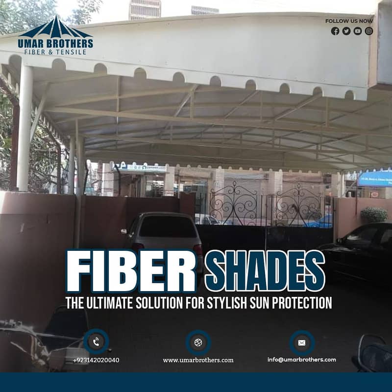 Fiber Glass | Parking Shade | Fiber Shade | Tensile Shed | Fiber Work 16