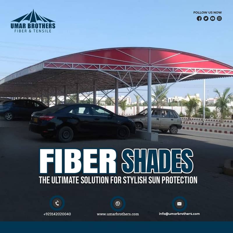 Fiber Glass | Parking Shade | Fiber Shade | Tensile Shed | Fiber Work 17