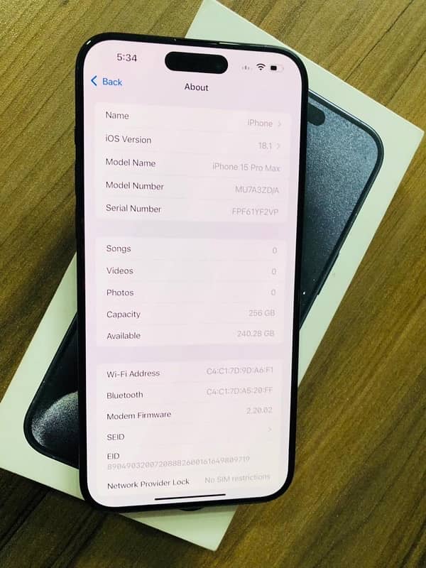 iphone 15 Pro Max 256 GB (PTA APPROVED) 8