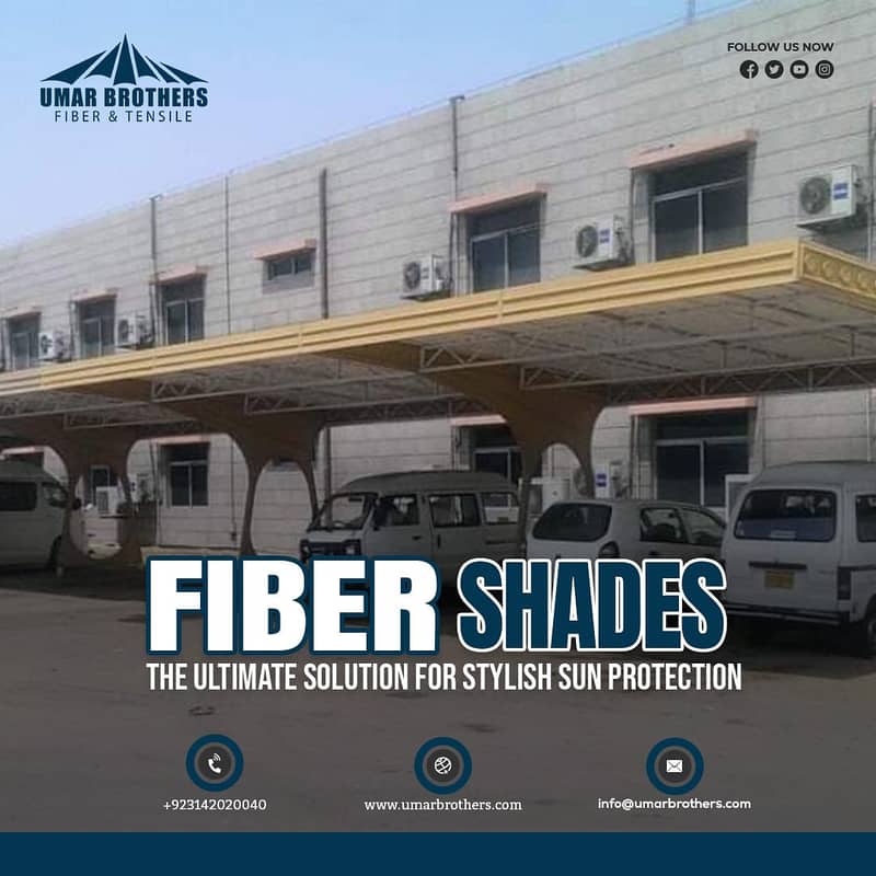 Fiber Glass | Parking Shade | Fiber Shade | Tensile Shed | Fiber Work 14