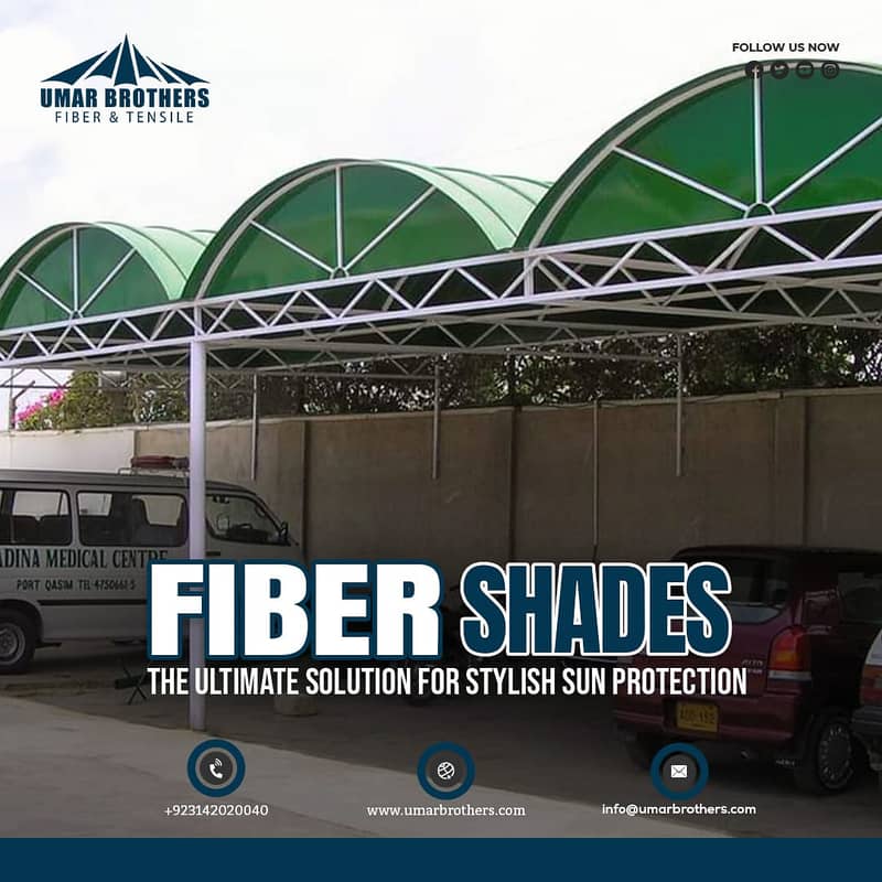 Fiber Glass | Parking Shade | Fiber Shade | Tensile Shed | Fiber Work 15