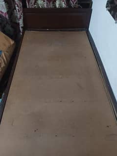 wooden single bed with mattress (pure wood)