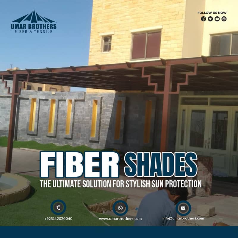 Fiber Glass | Parking Shade | Fiber Shade | Tensile Shed | Fiber Work 3