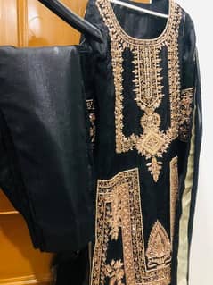 Black hand work dress