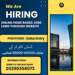 Home Based Online job Available Data Entry Earn Through Website 0