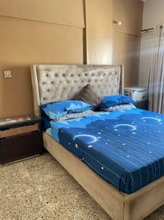 Bed With Mattress & Side Table & Dressing Table & Iron Stand Urgent