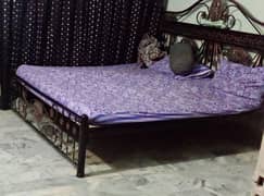 king size rod iron bed with excellent condition and 7 seater sofa set