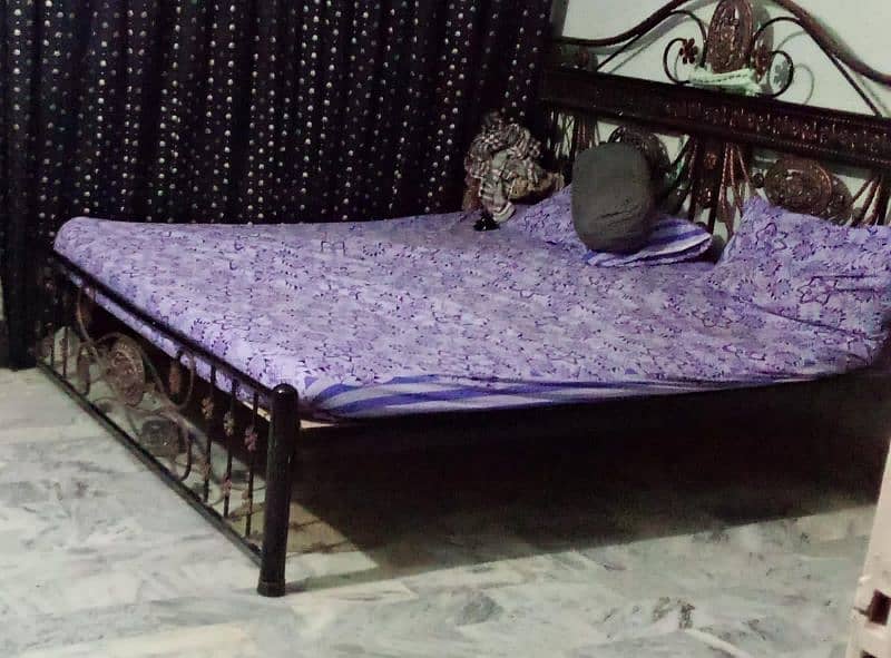 king size rod iron bed with excellent condition and 7 seater sofa set 0