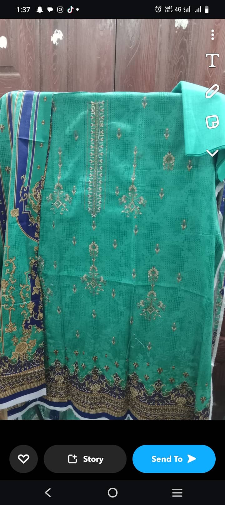 3 piece embroidered khaddar suit. 2