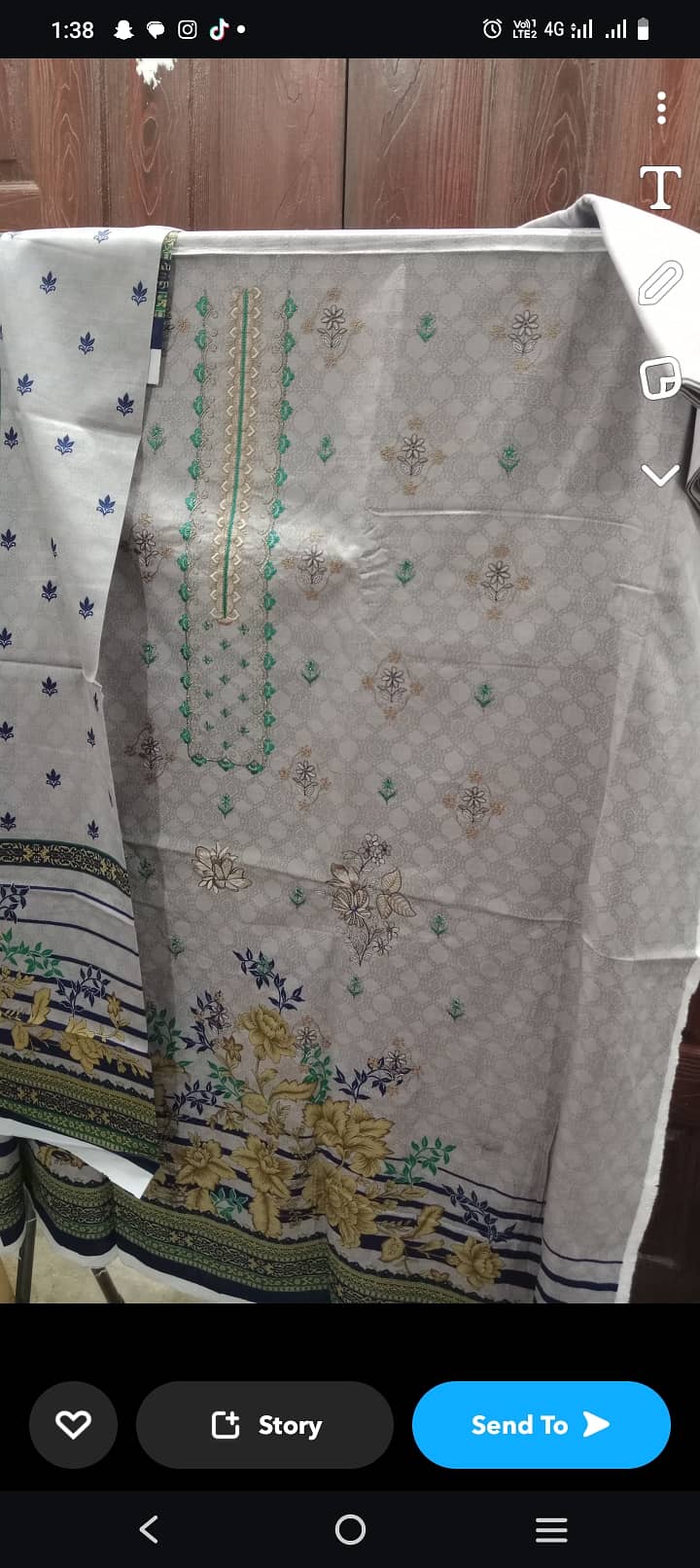 3 piece embroidered khaddar suit. 3