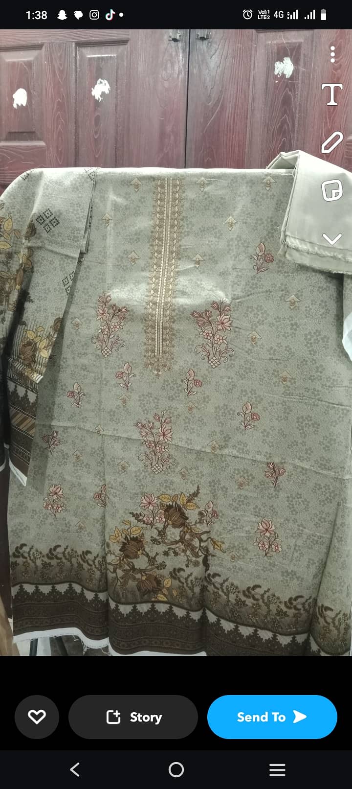 3 piece embroidered khaddar suit. 6