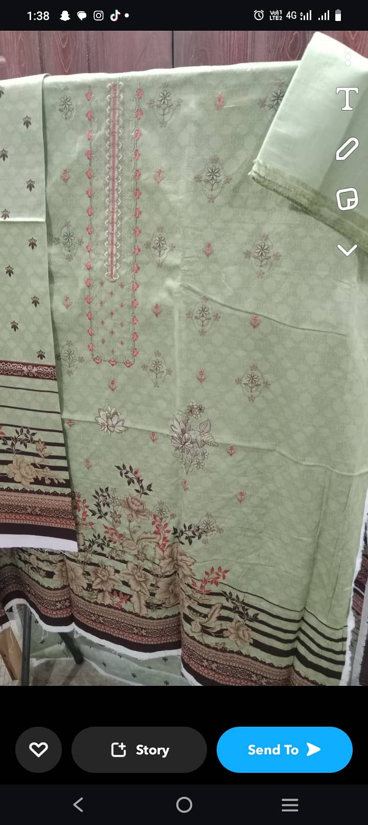 3 piece embroidered khaddar suit. 7