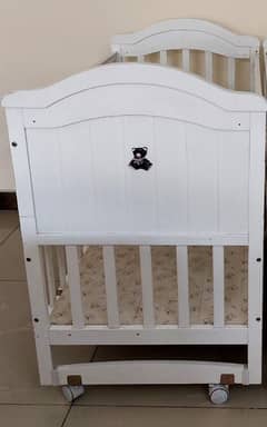 Tinnies Wooden Baby Cot (White)