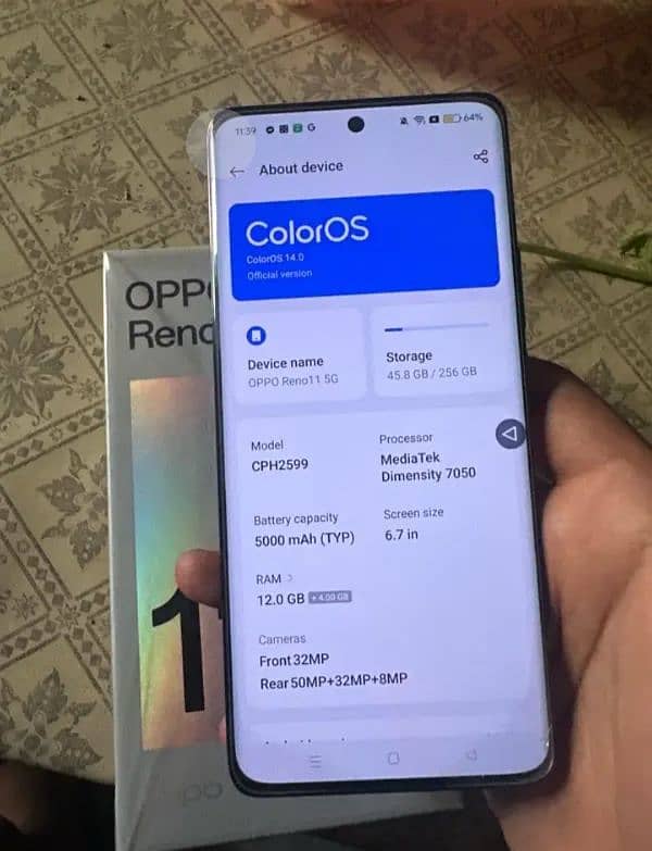 Oppo reno 11 5G 12/256 fully fast device edge screen warranty 7 month 2