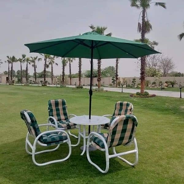 RATTNA OUTDOOR GARDEN RATTAN UPVC FURNITURE SOFA SET CHAIRS TABLE UMBR 16