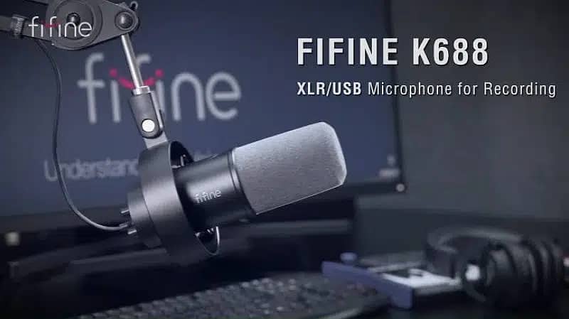 FIFINE Dynamic Microphone,K688 Podcast Recording Mic pro voiceover 1