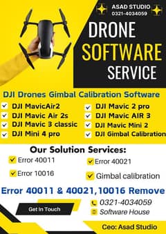 Drone Softwares Available. Error 40011 & 40021 Remove