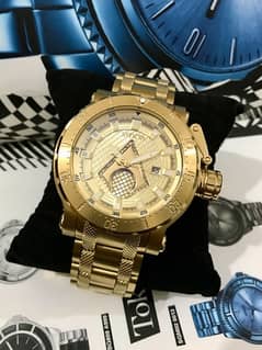 INVICTA AUTOMATIC-GOLD-NEW ORIGINAL WATCH-RADO-OMEGA-ROLEX-TISSOT-SEIK