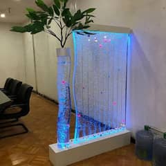 acrylic glass lamp,water fall partition,Wall design/vinyl sheet/wooden