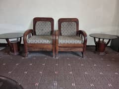 5 seater sofa set with glass table